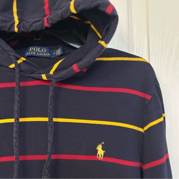 Polo Ralph Lauren Striped Cotton Hooded Long-Sleeve Hoodie in Ink Multi Size M - Picture 6 of 7